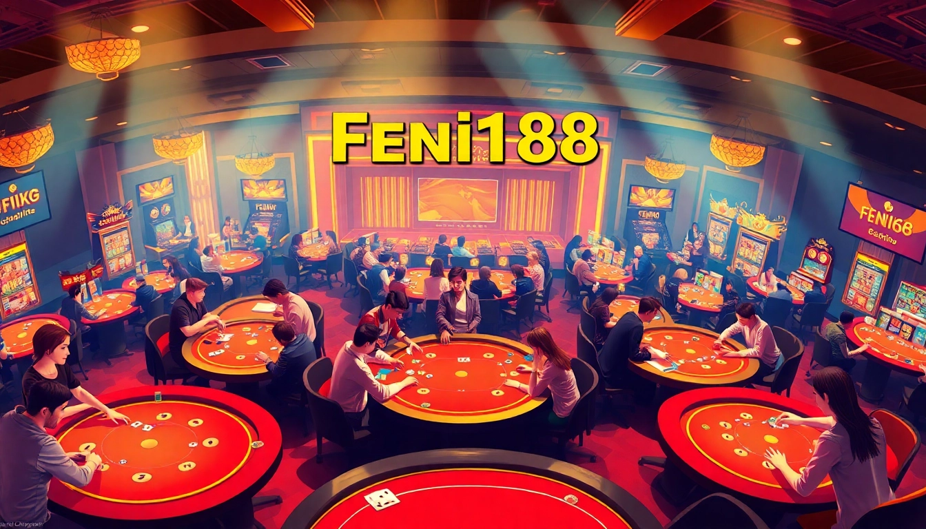 Experience the thrill at Fenix168, showcasing vibrant gaming with engaging players at the casino.