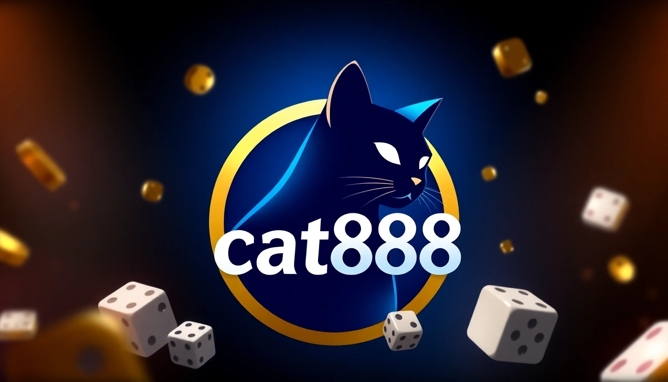 Dynamic cat888 logo showcasing an elegant cat silhouette with gaming elements.