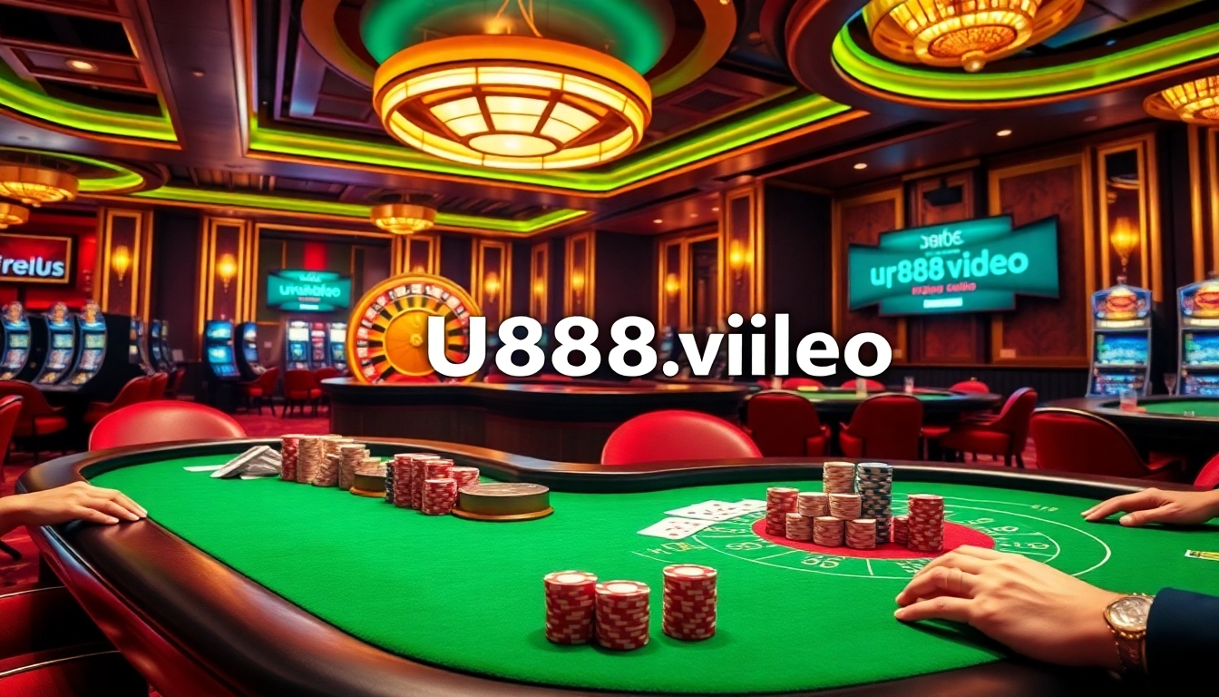 Experience the excitement at https://u8888.video/ with players enjoying poker at an upscale casino table.