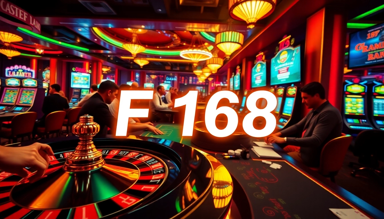 Experience the excitement of 'F 168' at a casino with lively gameplay and vibrant gaming tables.