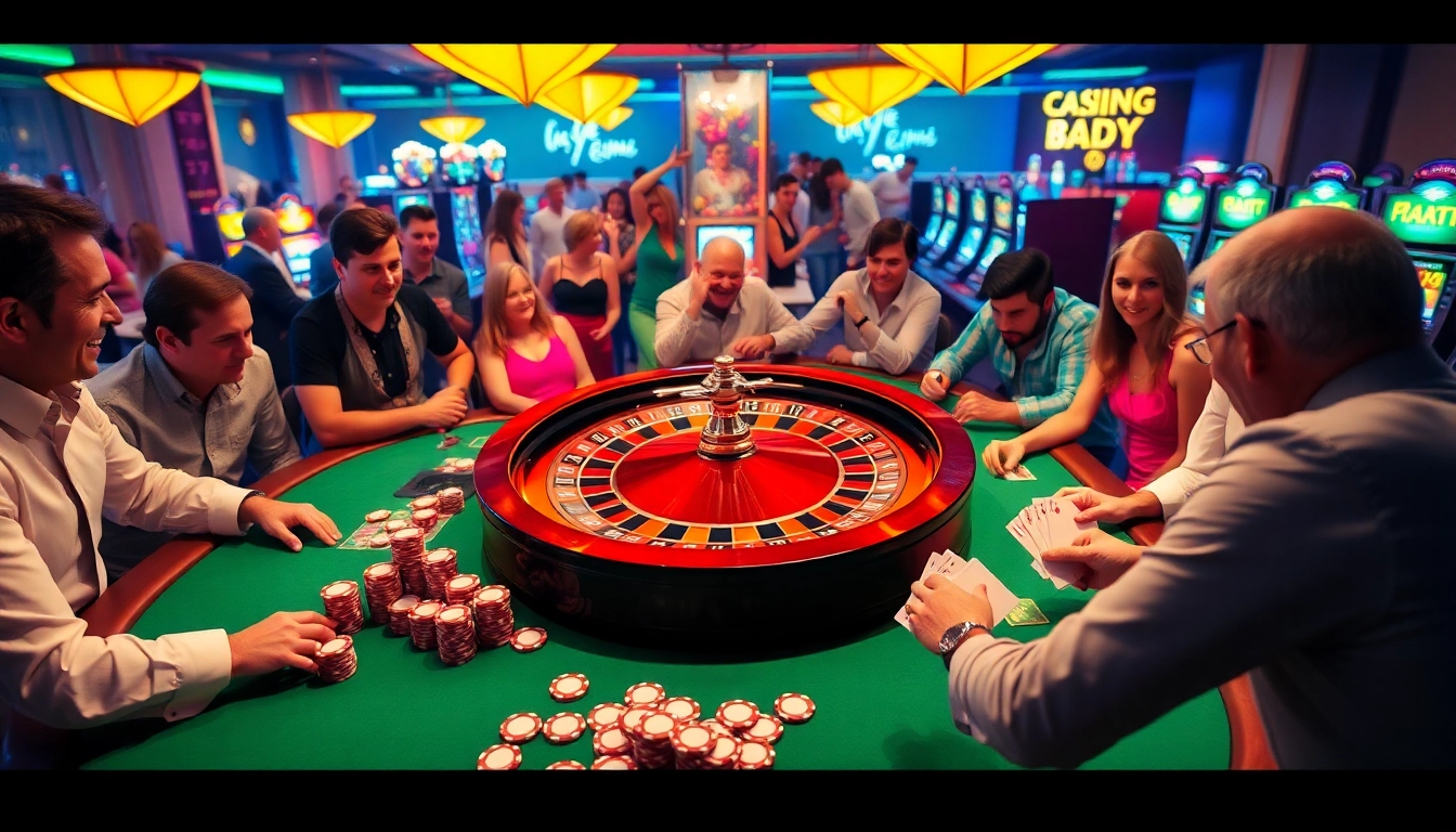 Experience the thrill of winning at f168.fit, a lively casino scene featuring poker chips and a roulette wheel.
