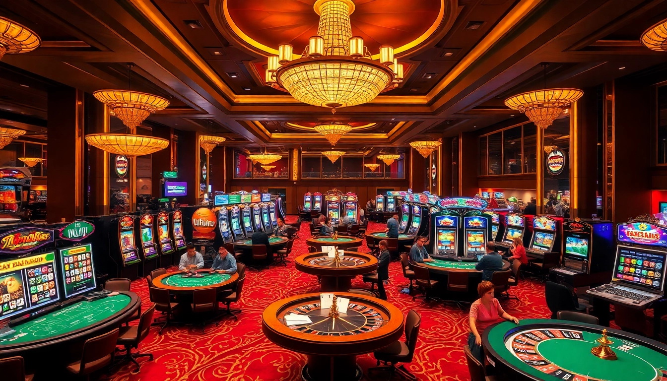 Explore a thrilling casino environment with diverse gaming options at https://nhacaiuytin.place/, highlighting the excitement of betting and winning.