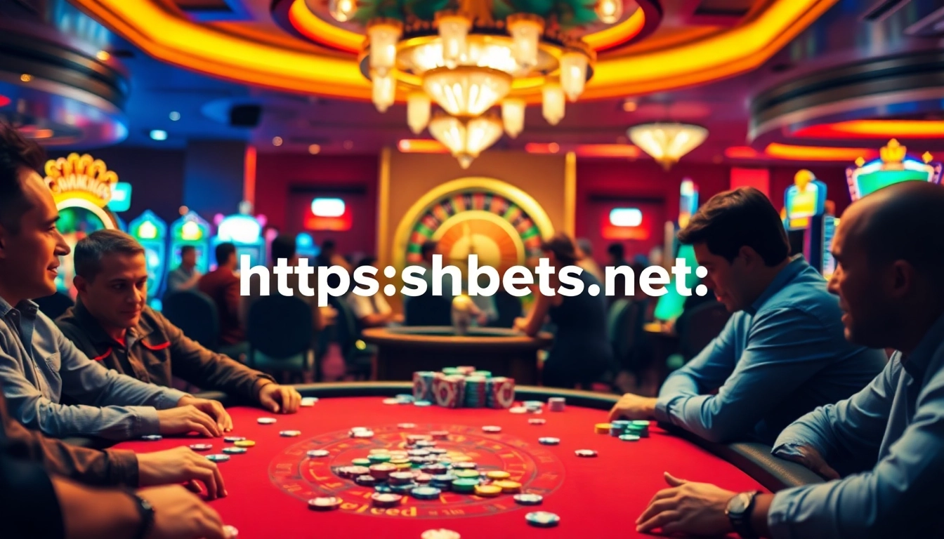 Experience thrilling poker action at https://shbets.net/, where players strategize around a vibrant casino table.