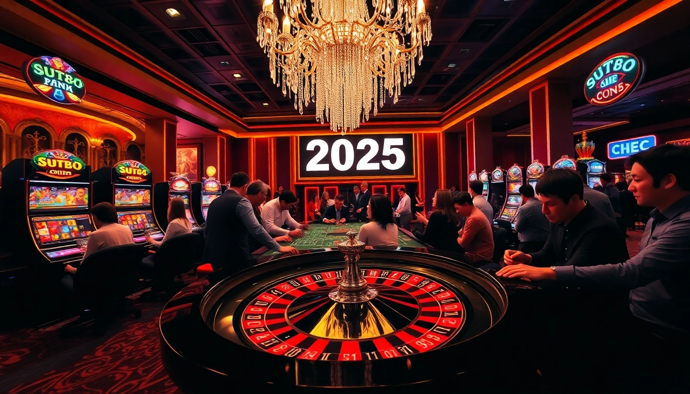 Experience the thrill of SUT88 ĐĂNG NHẬP as excited players gather around a roulette table in a vibrant casino.